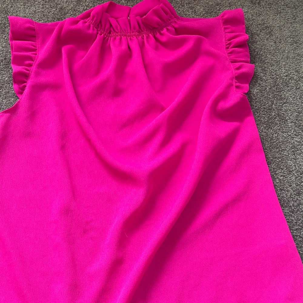Vibrant Pink Ruffle Sleeve Top